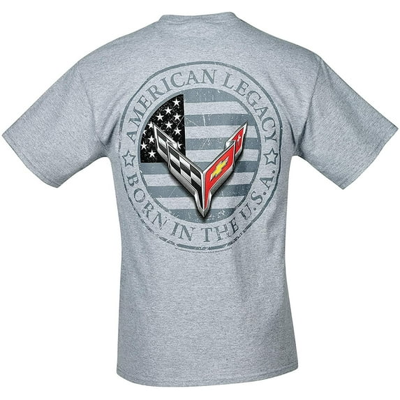 C8 Corvette Next Gen American Legacy Born in The USA Men's T-Shirt Small, Gray
