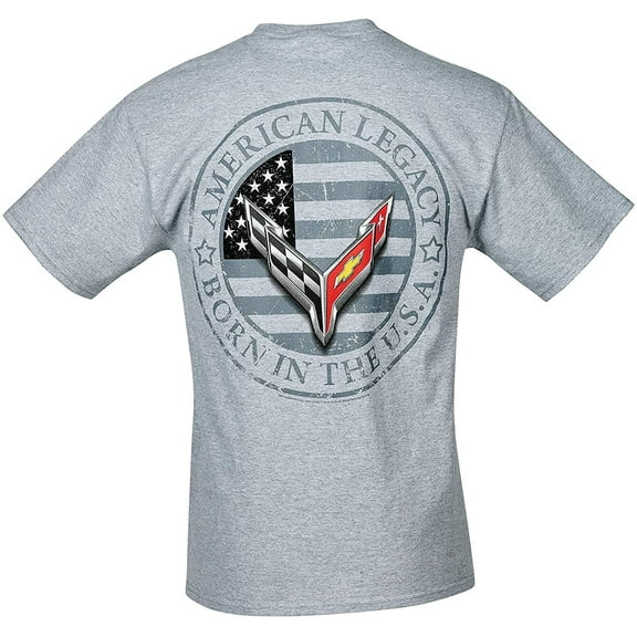 C8 Corvette Next Gen American Legacy Born in The USA Men's T-Shirt X-Large, Gray