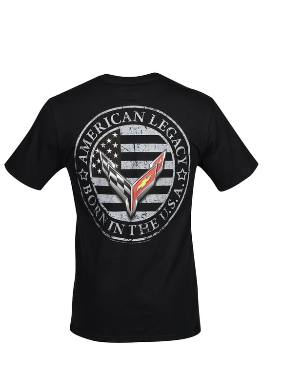 C8 Corvette Next Gen American Legacy Born in The USA Men's T-Shirt XXX-Large, Black