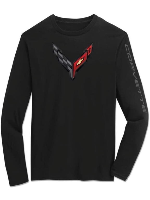 C8 Corvette Next Generation Carbon Flash Long Sleeve T-Shirt - Black XXX-Large