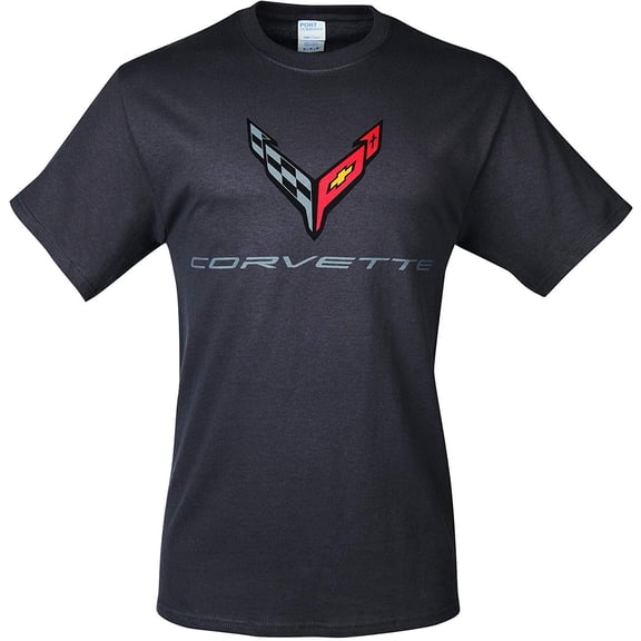 C8 Corvette Next Generation Carbon Flash T-Shirt Large, Charcoal