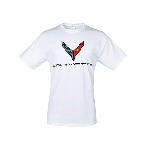 C8 Corvette Next Generation Carbon Flash T-Shirt Large, White