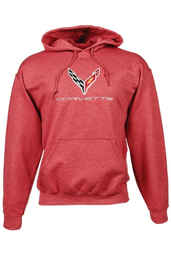 C8 Corvette Next Generation Embroidered Sweatshirt Hoodie X-Large, Red