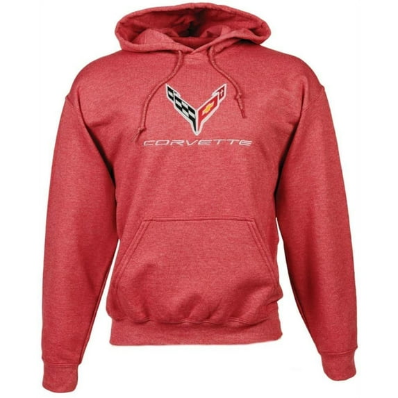 C8 Corvette Next Generation Embroidered Sweatshirt Hoodie X-Large, Red
