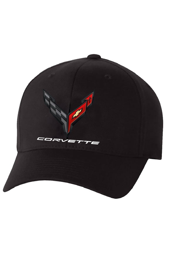 C8 Corvette Performance Flex Fit Black Hat - Adult Hat