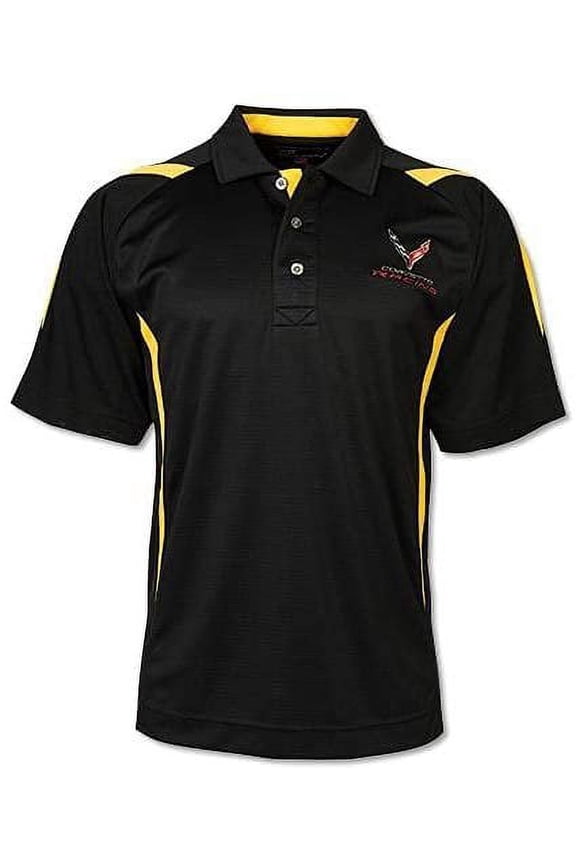 C8 Corvette Racing Pegasus Polo Shirt: Black/Yellow XX-Large