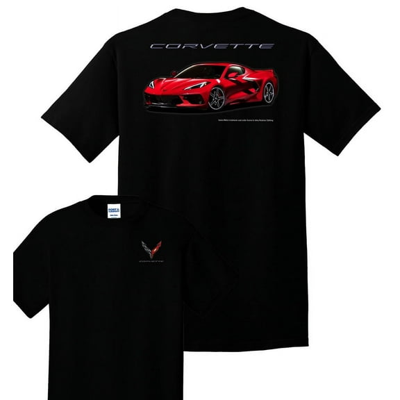C8 Corvette Red Stingray Black T-Shirt - X-Large