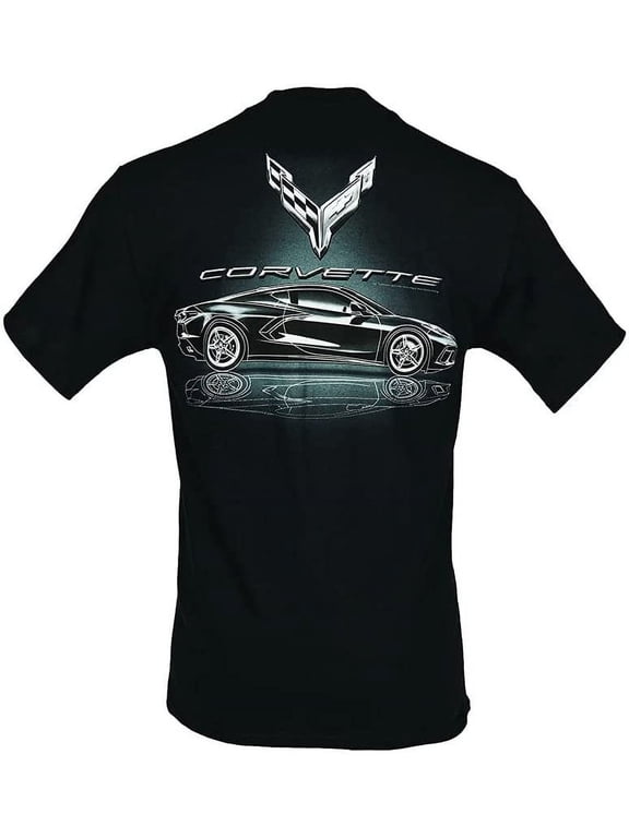 C8 Corvette Stingray Metallic Tonal Reflections T-Shirt : Black Small