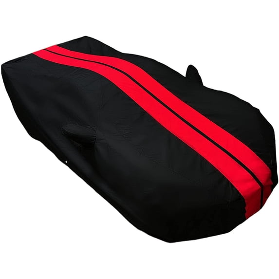 C8 Corvette Ultraguard Plus Car Cover - Indoor/Outdoor Protection: C8 Stingray, Z51, Z06 Black with Red Stripes