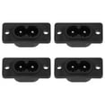 thumbnail image 1 of C8 Panel Mount Plug Adapter AC 250V 2.5A 2P IEC Plug Power Straight W 2 Wire 4 Pcs, 1 of 4