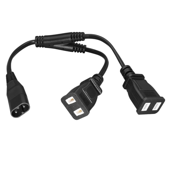 C8 Plug to 2 Pin Socket Power Cord Power Distribution Cable Metal Texture Suitable for TV and Sound Equipment
