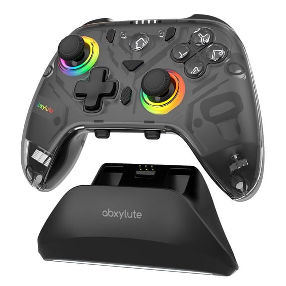 C8 Wireless Bluetooth Gamepad, Hall Joystick RGB Backlit, Dual Vibration Macro Buttons, Compatible with PC/Switch/Steam Deck/iOS/Android/MAC/Tesla