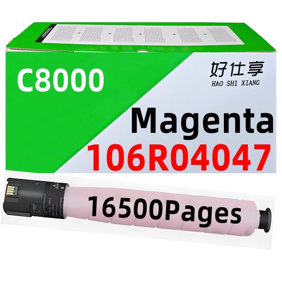C8000 High Yield Magenta Toner Cartridge 106R04046 106R04047 106R04048 106R04049 Compatible with Xerox Versalink C8000 C8000DT C8000DTM Color Printer (Magenta Toner-16500Pages)