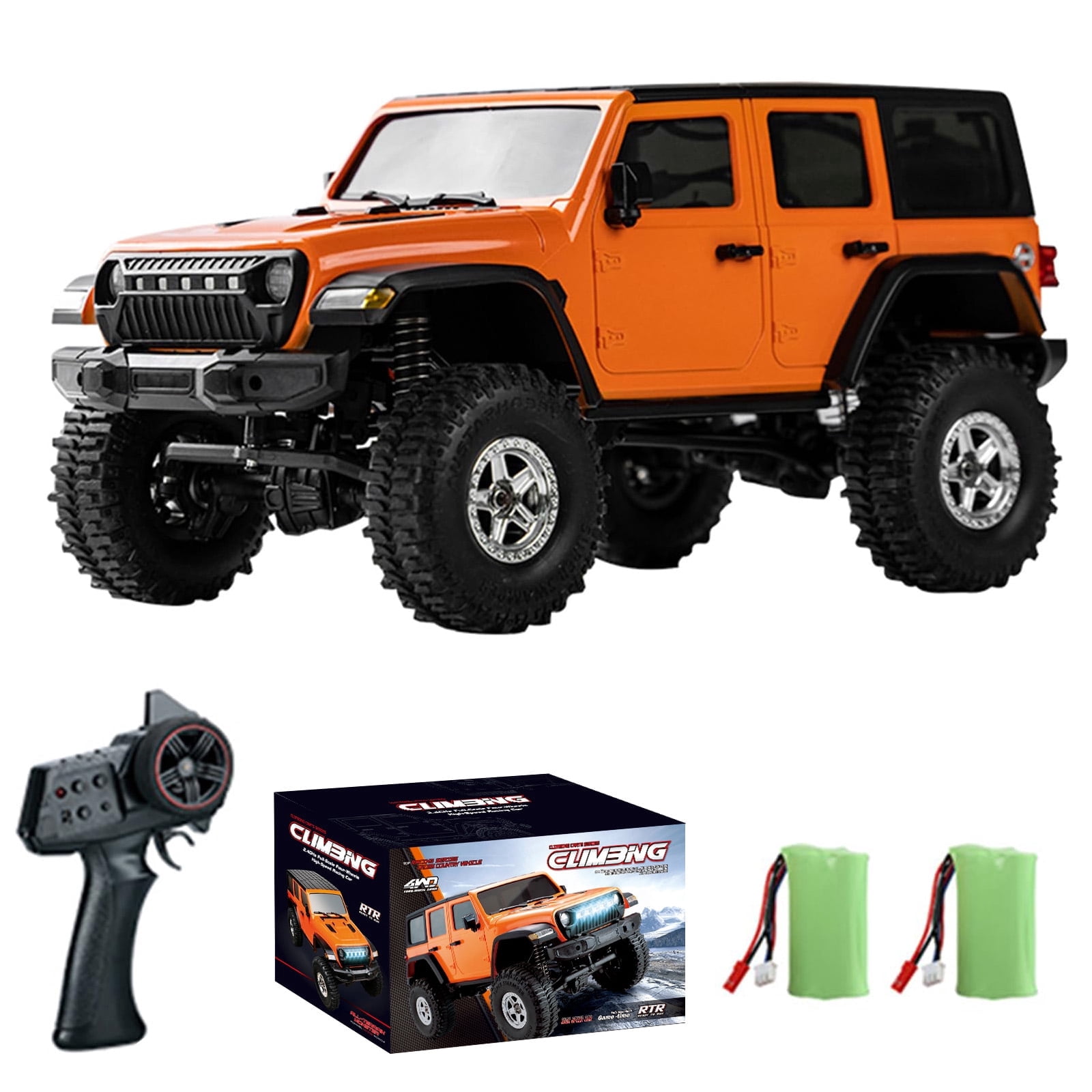 C8801 RC Crawler 4WD RC Truck with 2 Batteries, 1:18 Scale Remote Control Truck, 2.4GHz Electric Vehicle with LED Light for Adults,