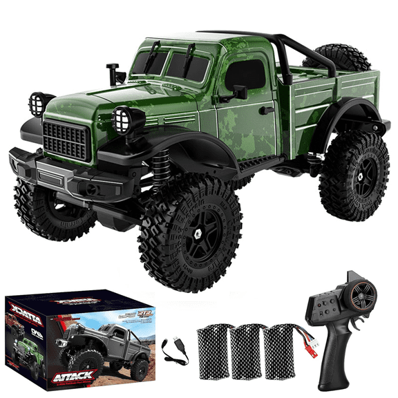 C8813 1/10 Scale RC Rock Crawler, 2.4G 4WD Off-Road Pick-Up RC Monster Truck with LED Lights, High Torque Brushed Motor & Waterproof ESC for Hobbyists