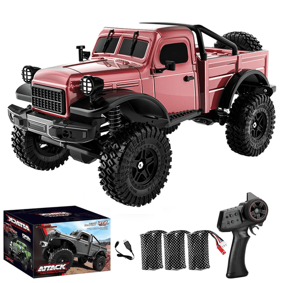 C8813 1/10 Scale RC Rock Crawler, 2.4G 4WD Off-Road Pick-Up RC Monster Truck with LED Lights, High Torque Brushed Motor & Waterproof ESC for Hobbyists