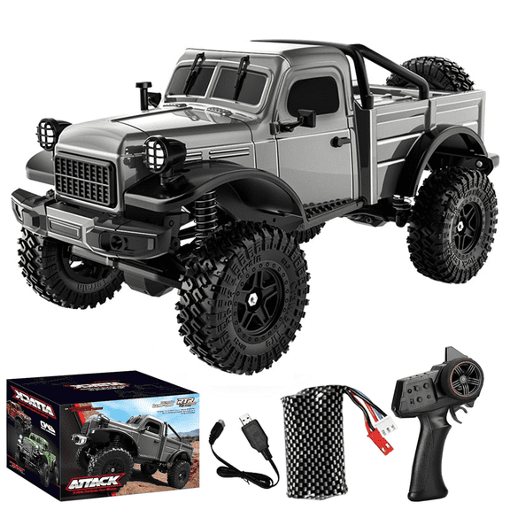 C8813 RC Rock Crawler with LED Lights, 1/16 Scale 4WD Off-Road Truck Model High-Torque 370 Motor, 12KM/H Speed Remote Control Car for Adult