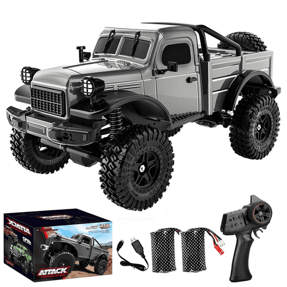 C8813 RC Rock Crawler with LED Lights, 1/16 Scale 4WD Off-Road Truck Model High-Torque 370 Motor, 12KM/H Speed Remote Control Car for Adult