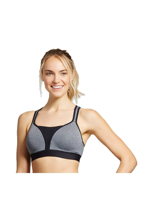 C9 Champion Women Smooth Sports Bra Power Shape Medium Support Duo Dry (X-Small, Ebony Heather Gray)