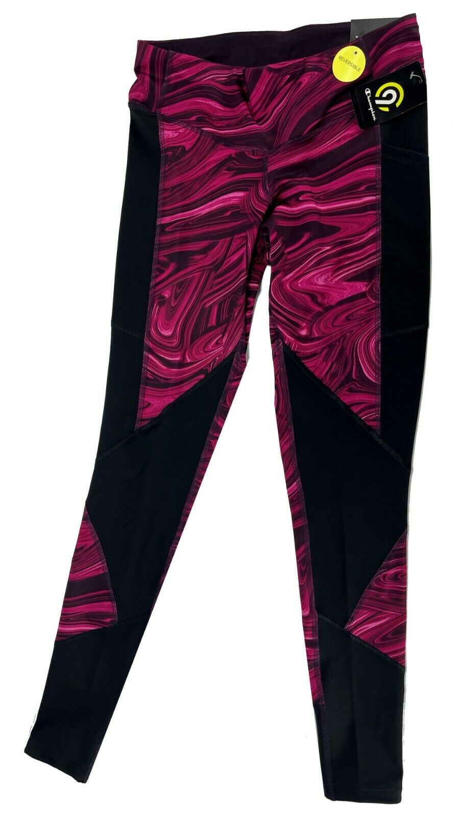 C9 Champion Women's Reversible Print-to-Solid Leggings, Raspberry, Med 