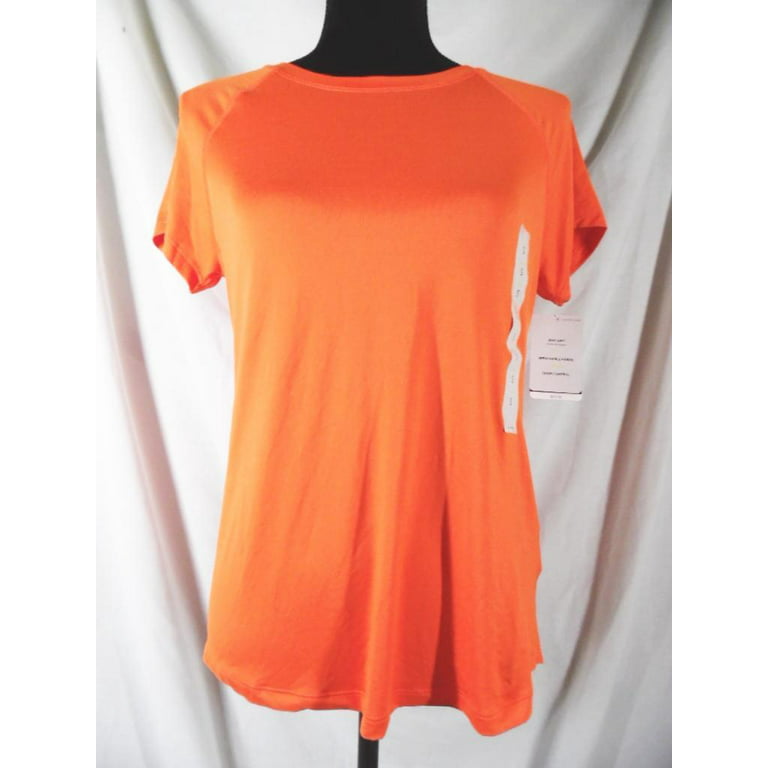 C9 Champion Womens Active Wear Athletic Duo Dry T-Shirt Top Poppy Orange S  Small 