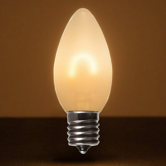 C9 Christmas Light Edison Bulbs, Vintage Christmas Lights LED, Pack of 5 Vintage Edison Christmas Light Bulbs LED Filament, 0.8 Watts, E17 Base (C9, Warm White Satin Glass)