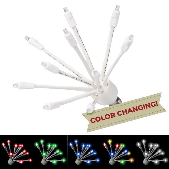C9 Glitzer RGBPW Pure White Lights with white base