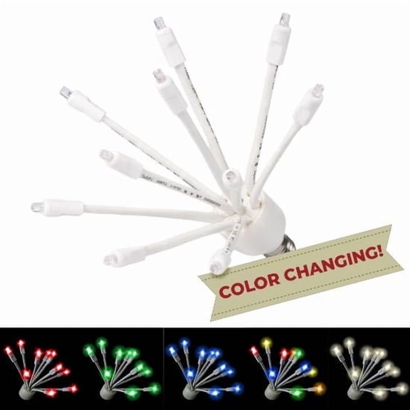 C9 Glitzer RGBWW Warm White Lights with white base