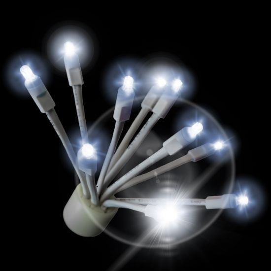 C9 Glitzer - Twinkle Cool White lights with white base