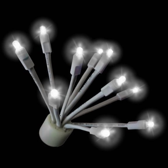 C9 Glitzer - Twinkle Pure White lights with white base