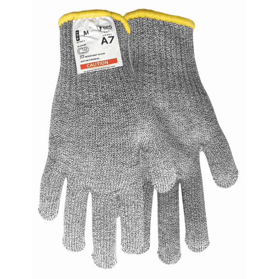C9 Grey Cut Resistant Glove, 10 Gauge, ANSI Cut Level 7, Sizes XXS-XXL, Sold by Each, Size Medium