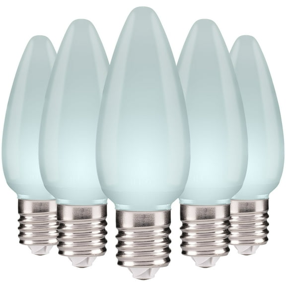 C9 LED Cool White Christmas Light Bulbs | Frosted LED Christmas Lights | 25 Pack