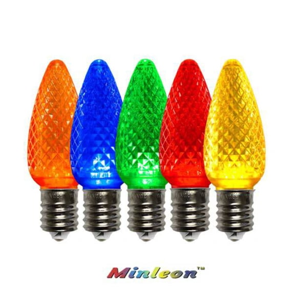 C9 LED E17 Faceted Christmas Bulbs