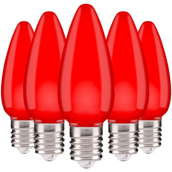 C9 LED Red Christmas Light Bulbs | Frosted LED Christmas Lights | 25 Pack