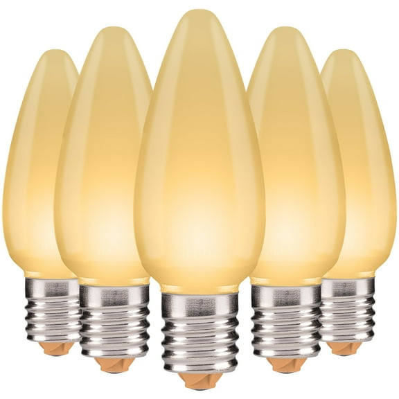 C9 LED Sun Warm White Christmas Light Bulbs |Frosted LED Christmas Lights | 25 Pack
