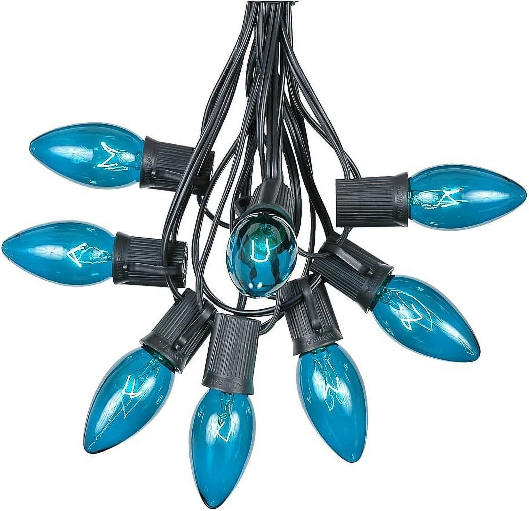 C9 Teal Christmas String Light Set Outdoor Christmas Light String