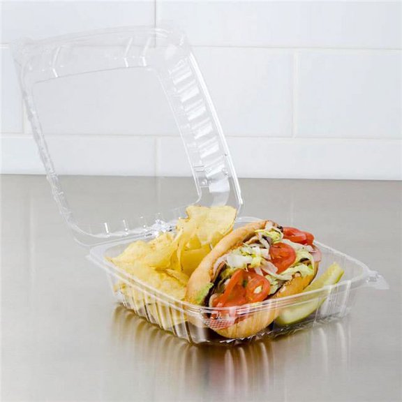 C90PST1 CPC 8 x 8 x 3 in. Hinged Clear OPS Plastic Container, Case of 250