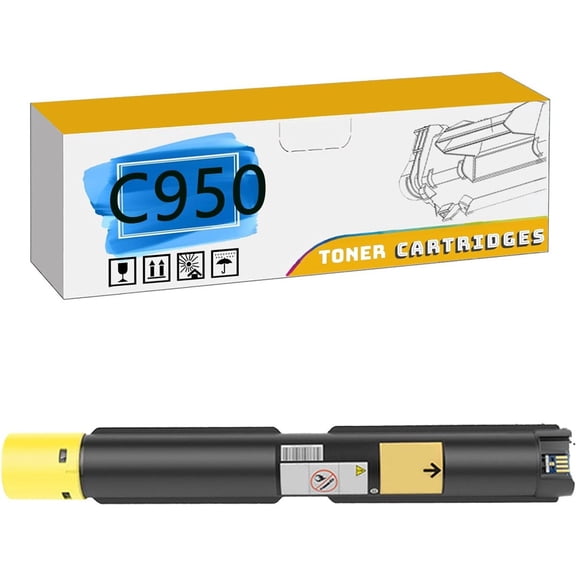 C950 C950X2KG C950X2CG C950X2YG C950X2MG Toner Cartridge, Compatible for Lexmark C950 Printers【High Print Volume with Chip】,Yellow*1