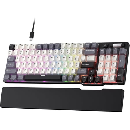 C96 HE Mechanical Gaming Keyboard, Hall Effect , Hot Swappable 90% Wired RGB Keyboard w/Wrist Rest, Rapid Trigger Adjustable Actuation, 8K Polling Rate, Pro Web Driver