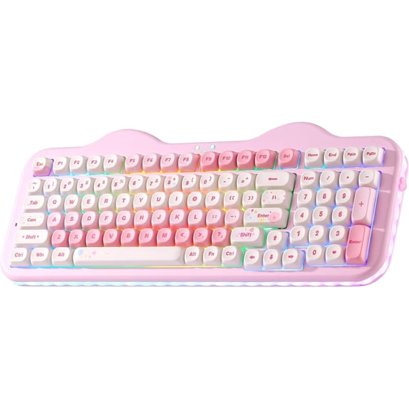 C98 Cute Cake Wireless Mechanical Keyboard (Pink, Milk Switch)