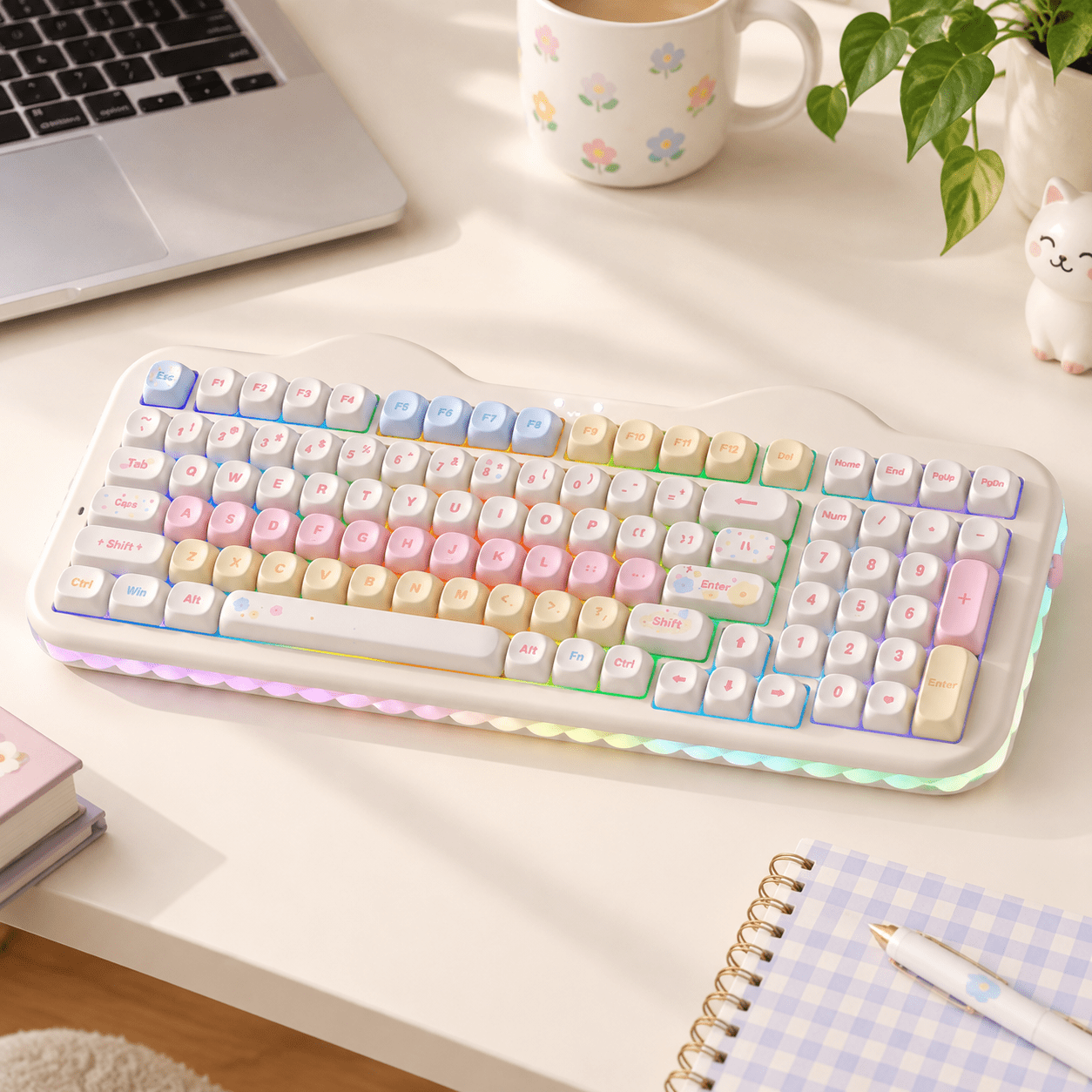 C98 Cute Cake Wireless Mechanical(beige Milk) - Walmart.com