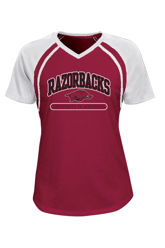 NCAA Arkansas Women's Short Sleeve Baseball T-Shirt