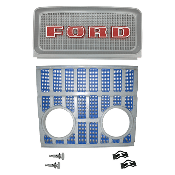 C9NN8A163AG & D1NN8151B 2 pc Grille Kit w/ Headlight Holes For Ford Tractors+