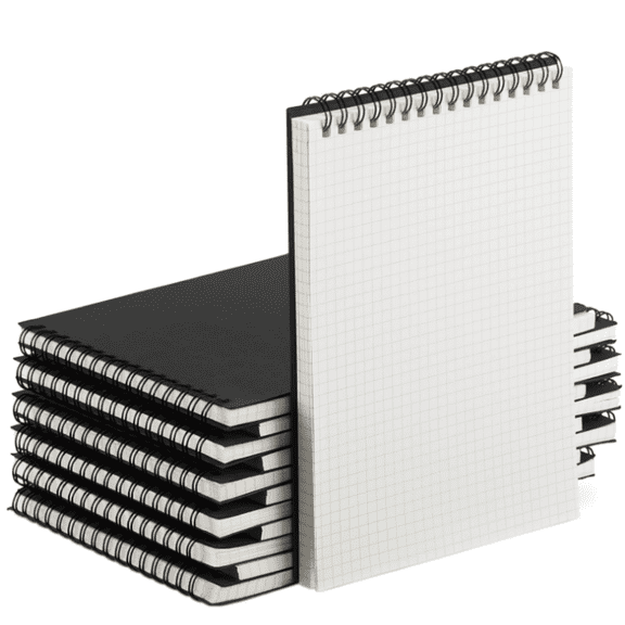 CA A5 Notebooks for Work, Lined Journal, 3 Pack, 160 Pages, Black