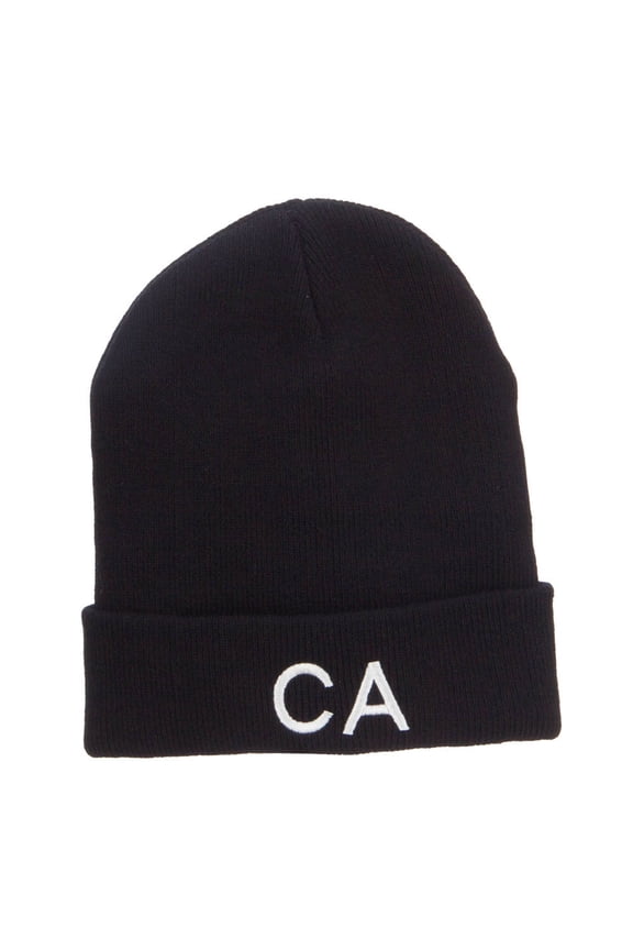 CA California Embroidered Cuff Beanie - Black OSFM