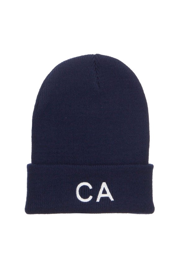 CA California Embroidered Cuff Beanie - Navy OSFM