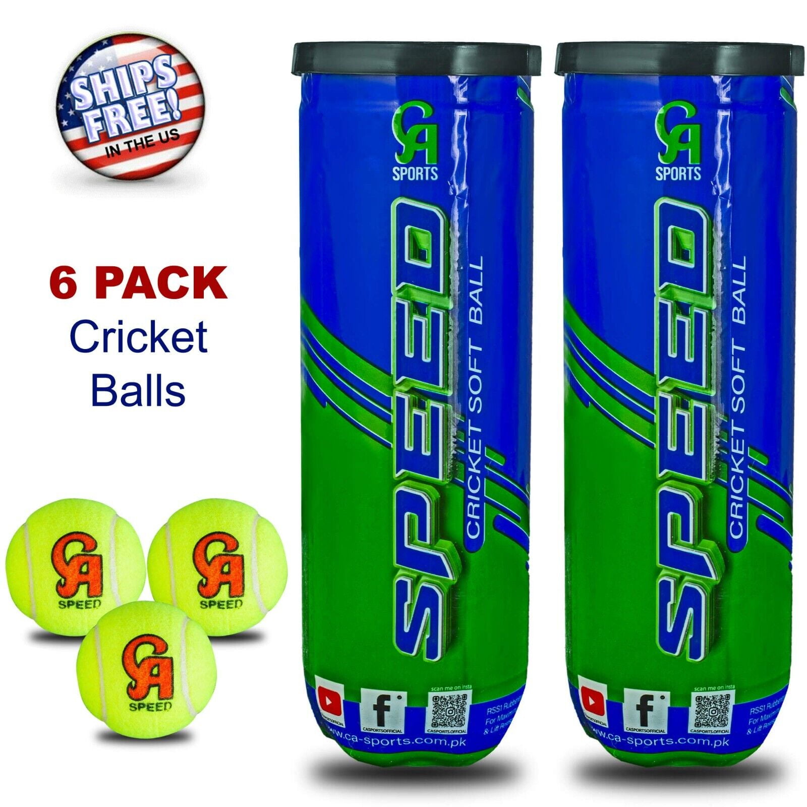 CA Cricket Tennis Tape Soft Ball indoor Outdoor Practice Training Tournament (6 Pack)