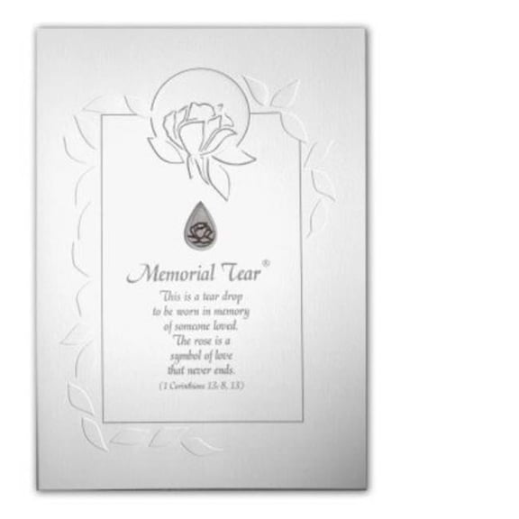 CA Gift 242963 Memorial Tear Sympathy Card with Pewter Pin