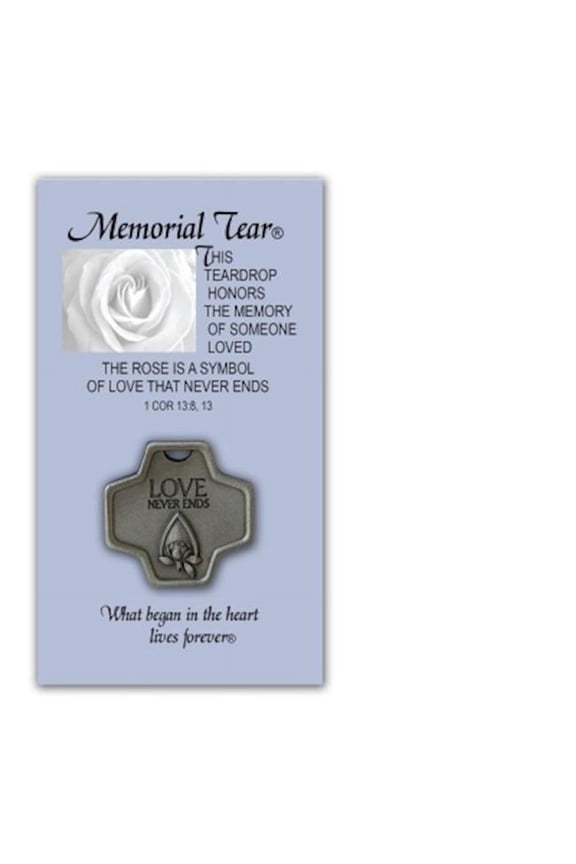 Memorial Tear Pewter Pocket Cross