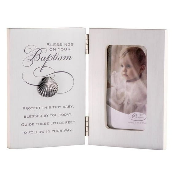 CA Gift 24433X Holds 2.5 x 4.5 in. Blessings on Your Baptism-Hinged Photo Frame